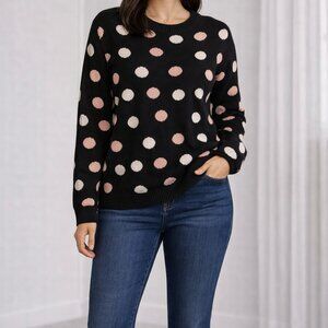 Pop Sugar polka dot sweater size 2XL Cottagecore Cozy Soft Warm